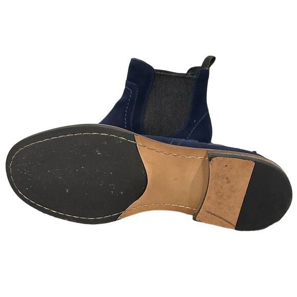 Nordstrom Rail Mens Suede Navy Blue Chelsea Boots, Size 41 - Picture 3 of 6